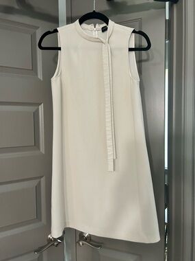 Slate & Willow Cream Sleeveless Tie-Neck Mini Dress
